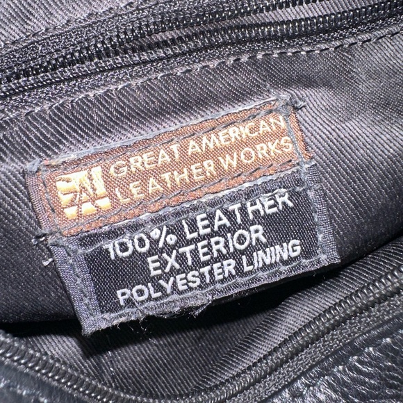 Great American Leather Works Black Crossbody Bag Y2K Vintage - Picture 12 of 15